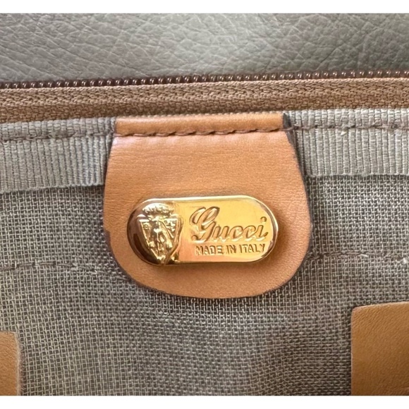 Certified Authentic Vintage Gucci Boston Web Micro GG Canvas Tan Leather Bag - Picture 11 of 14